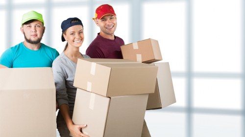 Prepared moving boxes and furniture for a removals service in Hounslow