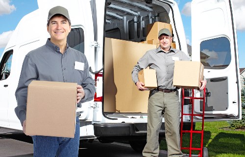 Office furniture and equipment prepared for relocation