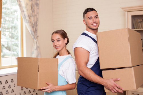 Boxes and household items organised for a smooth removal company service in Hounslow